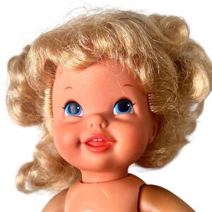 Vintage Mattel Bouncy Baby Go Bye Bye Doll 1968 10" Blonde Hair is Made in USA